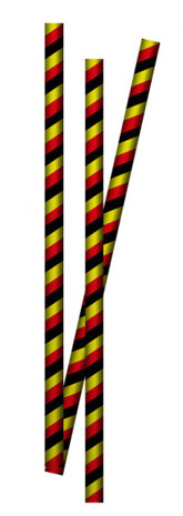 rietjes EK 24 cm papier zwart/geel/rood 8 stuks