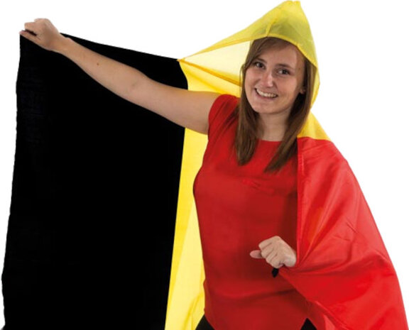 supporterscape Belgi&euml; 150 cm polyester zwart/geel/rood