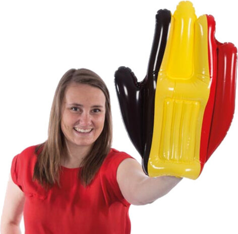 opblaashand Belgi&euml; 50 cm Belgi&euml; PVC zwart/geel/rood
