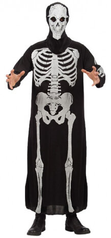 verkleedjurk polyester zwart/wit one-size