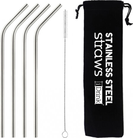 rietjes 26 cm RVS zilver 6-delig