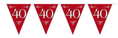 vlaggenlijn 40 jaar jubileum 10 m rood