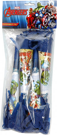 feesttoeters Avengers 25 cm karton blauw 4 stuks