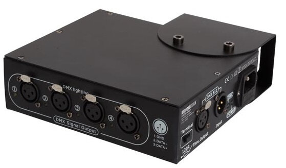 splitter DMX 4-weg 100-240V 2W 17,5 cm staal zwart