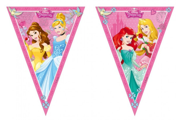 vlaggenlijn Disney Princess junior 2,3 meter roze