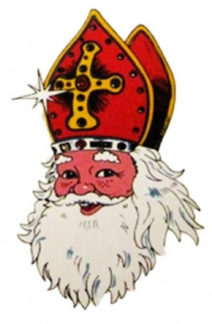 hangdecoratie Sintinterklaas 20 x 1 cm rood/wit