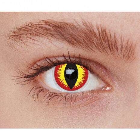 contactlenzen Devil siliconen rood/geel
