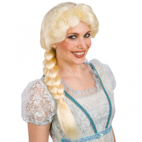 pruik Ijsprinses dames lang polyester blond