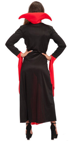 verkleedjurk vampier dames rood/zwart one-size