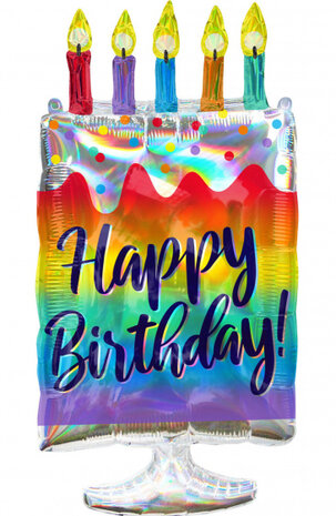 folieballon Supershape Iridescent Cake junior 76 x 38 cm