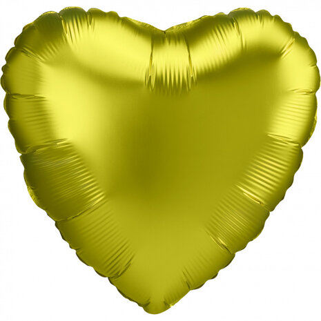 folieballon Satin Luxe Lemon hart 43 cm geel