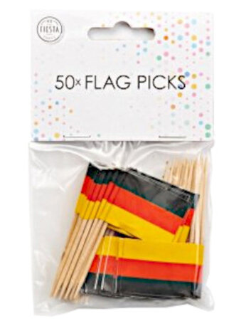 cocktailprikkers Duitsland 8 cm papier/hout 50 stuks