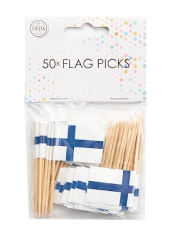 cocktailprikkers Finland 8 cm papier/hout 50 stuks
