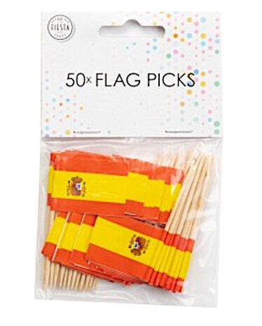 cocktailprikkers Spanje 8 cm papier/hout 50 stuks