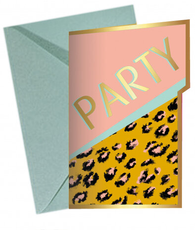 uitnodigingen Funky Leopard junior papier 16-delig