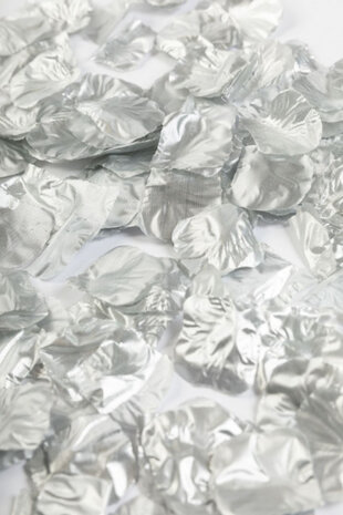 rozenblaadjes 4 x 4 cm polyester zilver 144 stuks