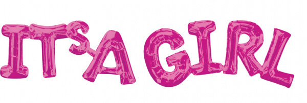 ballon it&#039;s a Girl 53 cm folie roze 2-delig