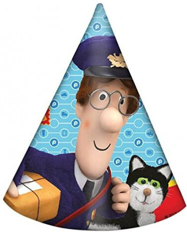 feesthoedjes Postman Pat junior karton blauw 6 stuks