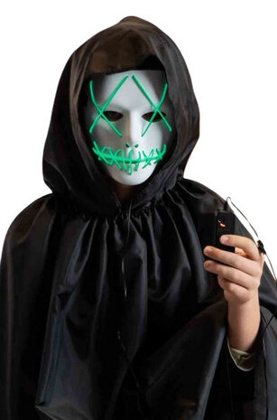 gezichtsmasker Horror lichteffect PVC wit/groen