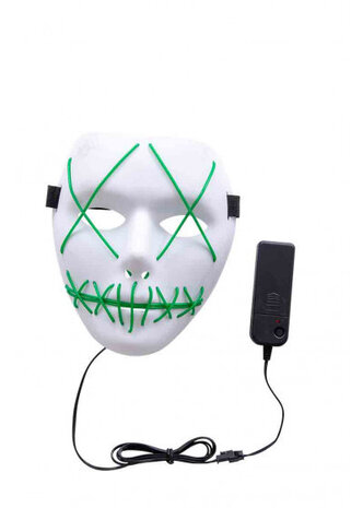 gezichtsmasker Horror lichteffect PVC wit/groen