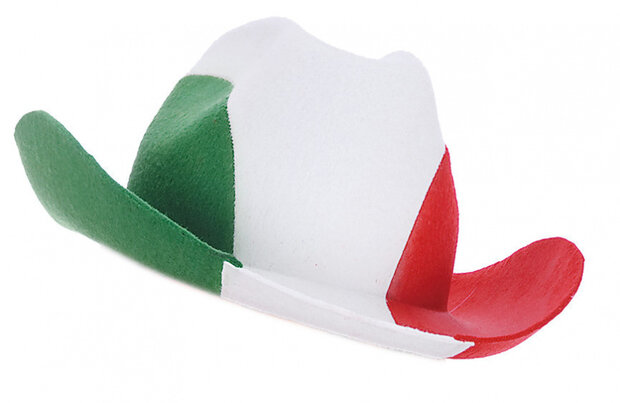 hoed Italiaanse vlag vilt groen/wit/rood one-size