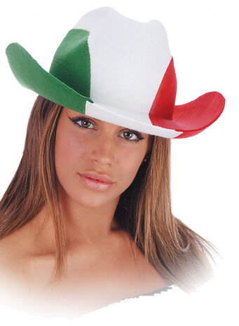 hoed Italiaanse vlag vilt groen/wit/rood one-size