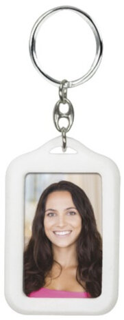 fotosleutelhanger 3,5 x 4,5 cm wit