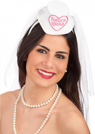 haarband met sluier Futura Sposa dames tule wit