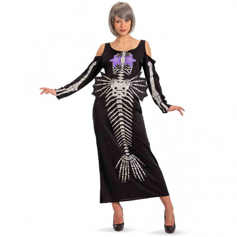 verkleedjurk zeemeerminskelet dames polyester mt M/L
