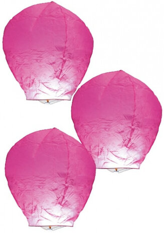 wensballon 90 cm papier roze 3 stuks