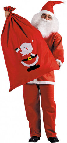 kerstzak 100 x 70 cm vilt rood/wit/zwart