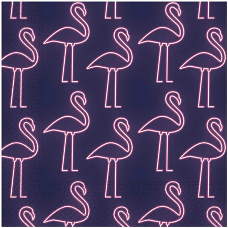 servetten 16,5 x 16,5 cm papier roze/navy 20 stuks