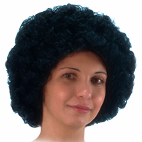 pruik afro 32 cm synthetisch zwart one-size