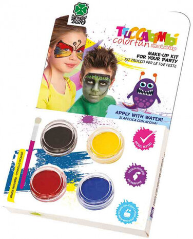 schminkset Vlinder 4 kleuren waterverf 2-delig