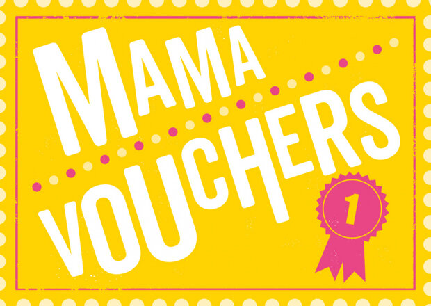 Mama vouchers 104 x 110 papier geel