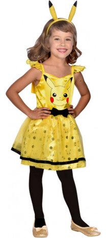 verkleedjurk Pickachu meisjes polyester geel maat 4-6