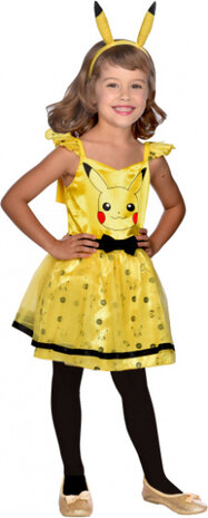 verkleedjurk Pickachu meisjes polyester geel maat 6-8