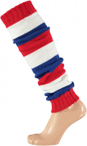 beenwarmers Party wol rood/wit/blauw one-size