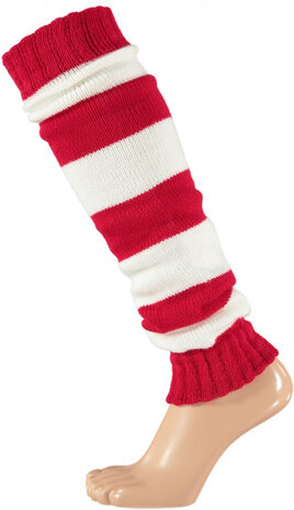 beenwarmers Party wol rood/wit one-size