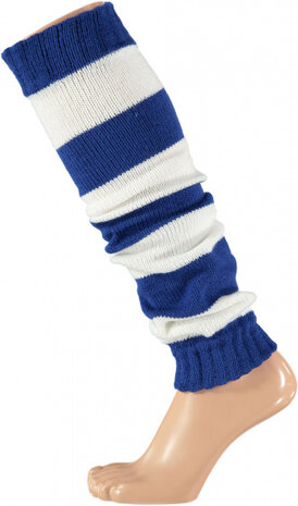 beenwarmers Party wol blauw/wit one-size
