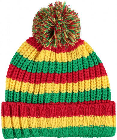 muts Party wol rood/geel/groen one-size