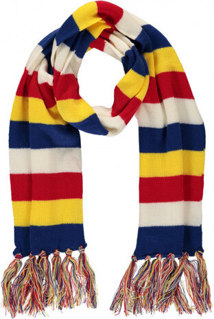 sjaal Party wol blauw/geel/rood/wit one-size