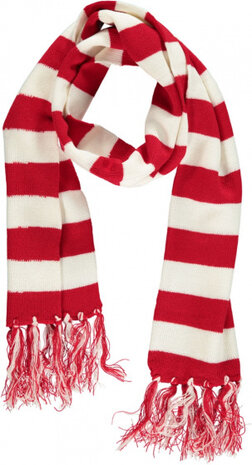 sjaal Party wol rood/wit one-size