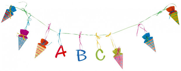 slinger School Start 200 cm papier rood/blauw/groen