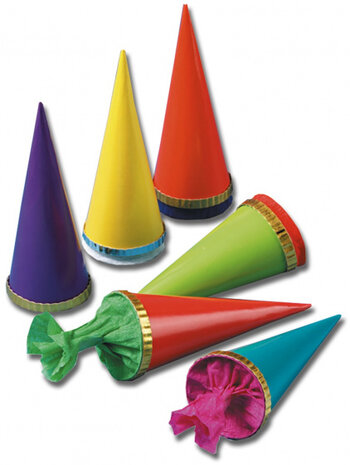 tafeldecoratie Candy Cones 12 cm papier/folie 6 stuks