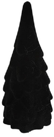 Kerstboom Lloyd 6 x 15,5 cm textiel zwart
