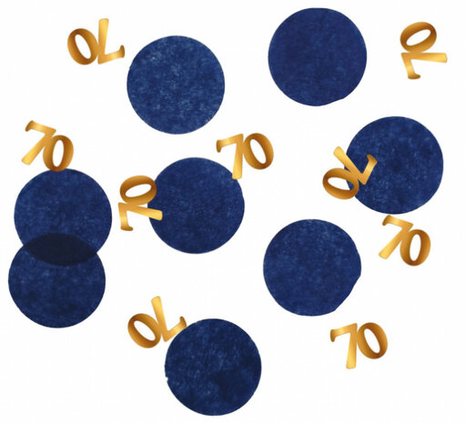 tafelconfetti Elegant 70 jaar 25 gram papier navy/goud