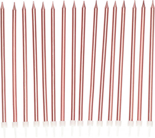 taartkaarsjes Elegant Lush Blush 15 cm wax roze 16 stuks