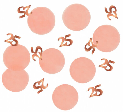 tafelconfetti Lush Blush 25 jaar 25 gram papier zalmroze