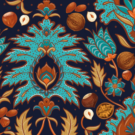 servetten Ornamental 3-laags 33 cm papier donkerblauw